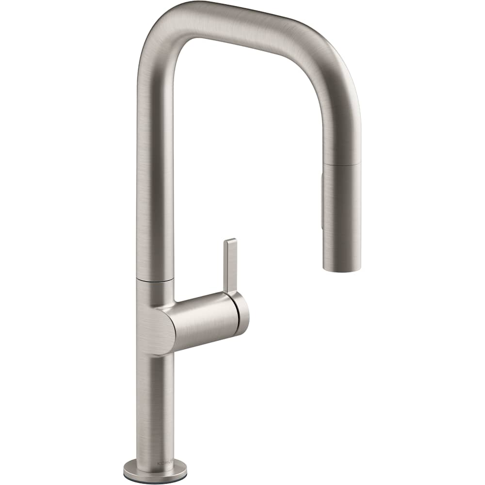 Components 1.5 GPM Single Hole Pull Down Kitchen Faucet with Angled High-Arch Spout, DockNetik, ProMotion, and MasterClean Sprayhead Technologies