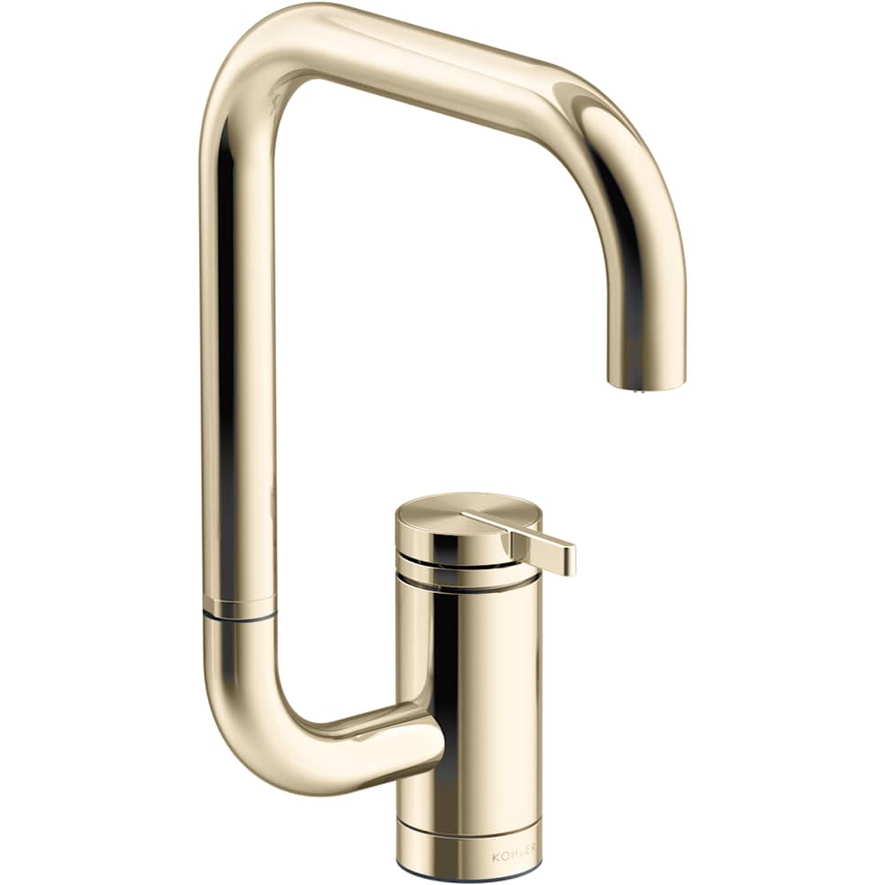 Components 1.5 GPM Single Hole Bar Faucet with Extended Reach Angled High-Arch Spout and Two Function Aerator with SoftRinse Spray
