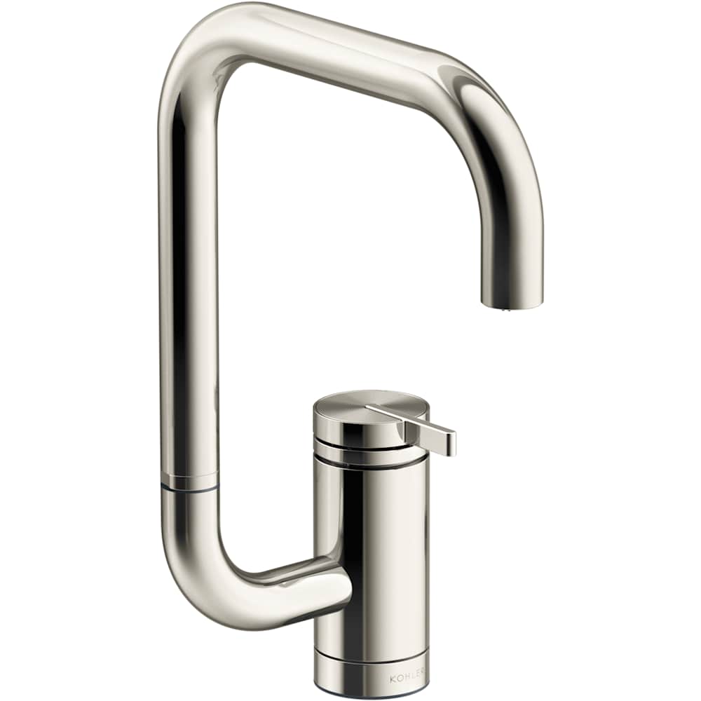 Components 1.5 GPM Single Hole Bar Faucet with Extended Reach Angled High-Arch Spout and Two Function Aerator with SoftRinse Spray