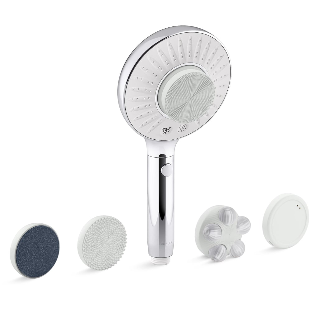 SpaViva 2.5 GPM Multi Function Hand Shower with Katalyst Air-Induction and MicroBubble Spray Technologies - Includes All-In-One Cleansing Device
