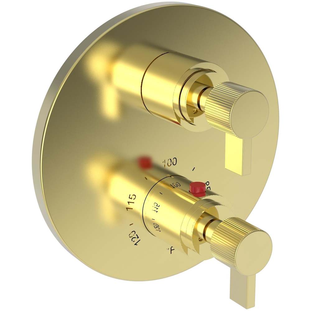 Pardees Four Function Thermostatic Valve Trim Only with Dual Lever Handles, Integrated Diverter, and Volume Control - Less Rough In