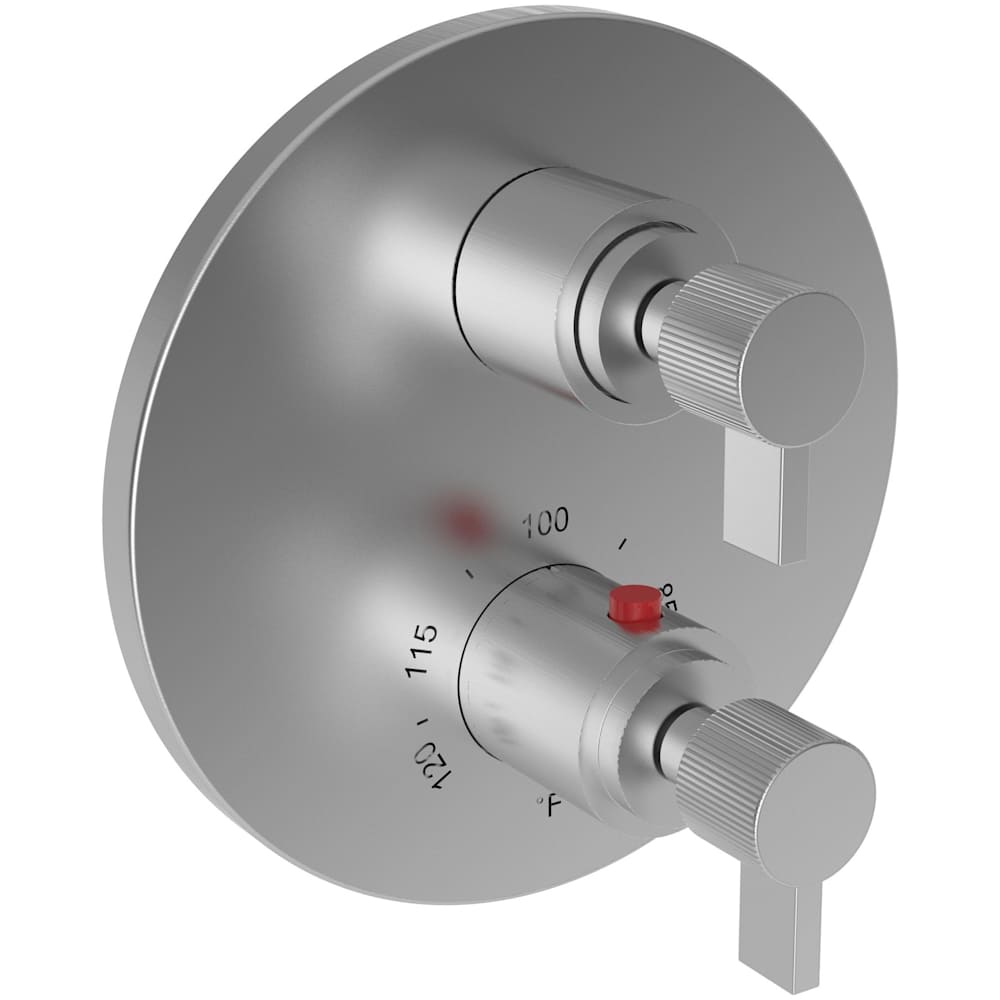 Pardees Four Function Thermostatic Valve Trim Only with Dual Lever Handles, Integrated Diverter, and Volume Control - Less Rough In