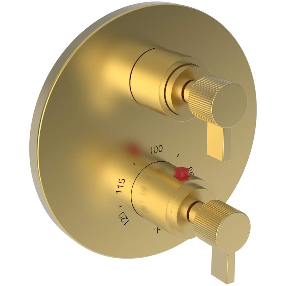 Pardees Four Function Thermostatic Valve Trim Only with Dual Lever Handles, Integrated Diverter, and Volume Control - Less Rough In