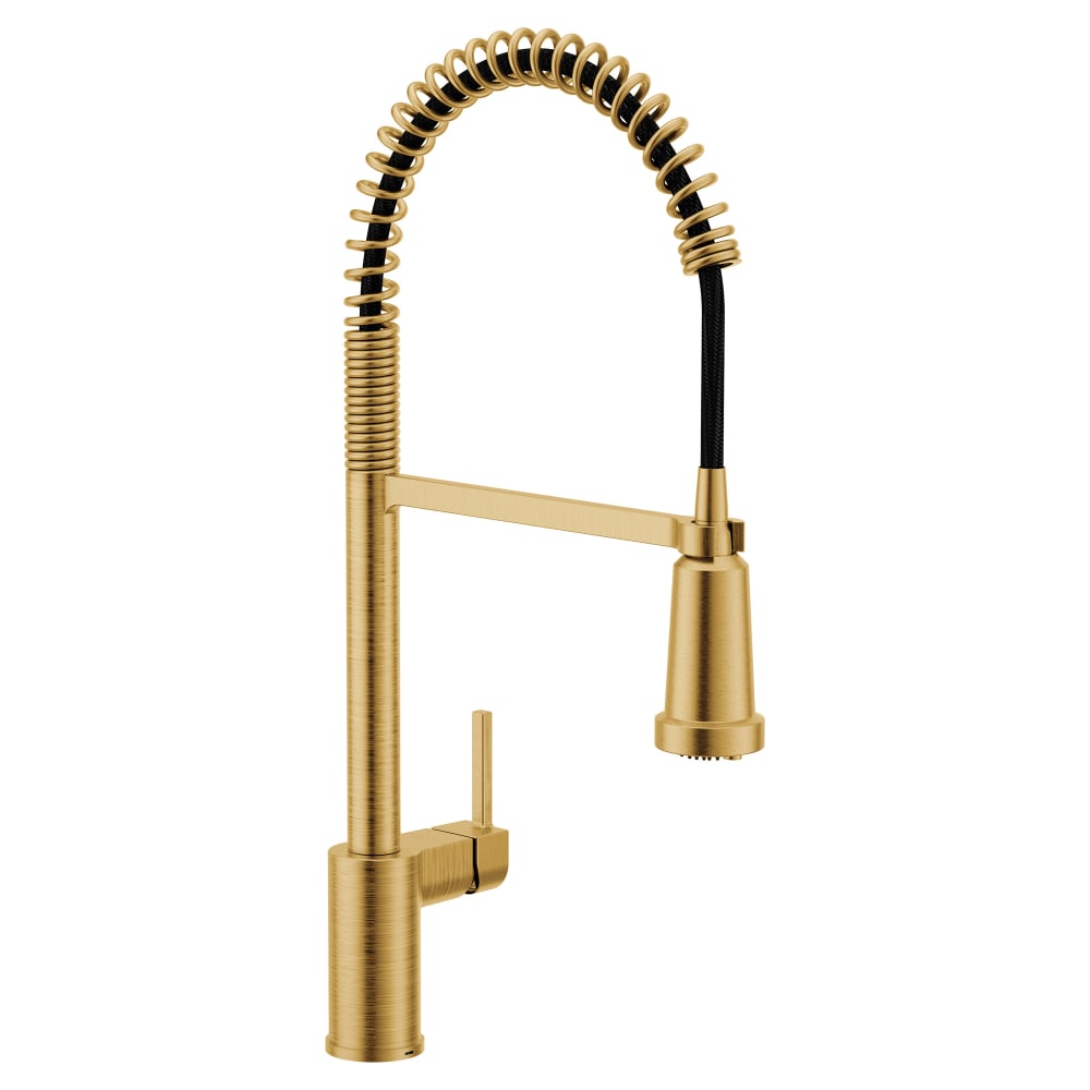 Moen Align 1.5 GPM Single Hole Pre-Rinse Pull Down Kitchen Faucet Brushed Gold
