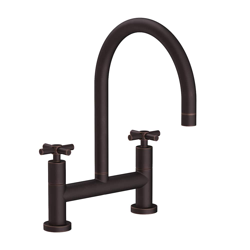East Linear 1.8 GPM Widespread Bridge Kitchen Faucet with Cross Handles