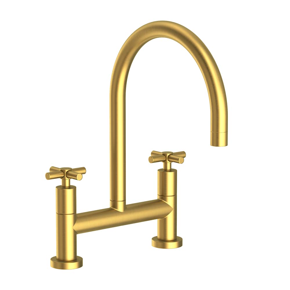 East Linear 1.8 GPM Widespread Bridge Kitchen Faucet with Cross Handles