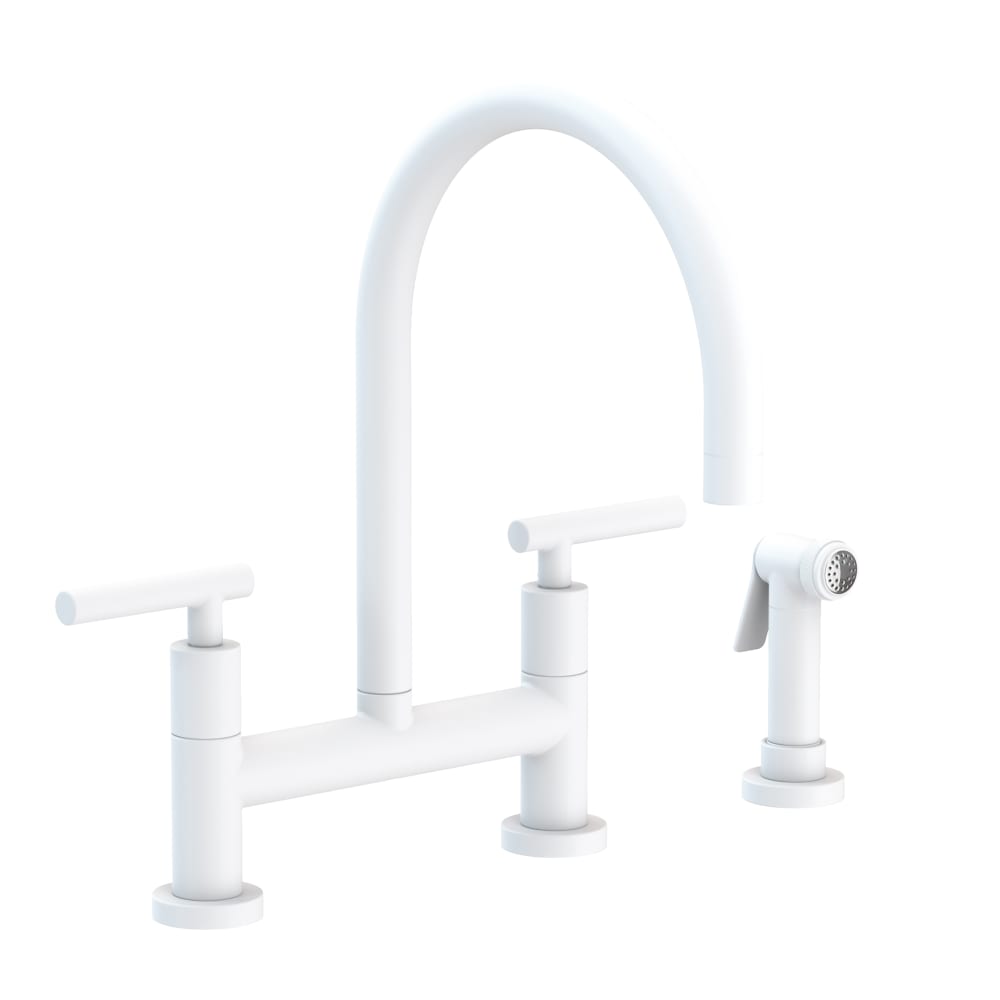 East Linear 1.8 GPM Widespread Bridge Kitchen Faucet with Lever Handles - Includes Side Spray