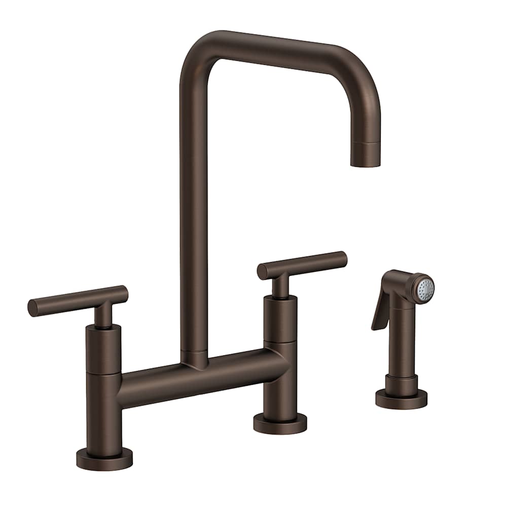 East Square 1.8 GPM Widespread Bridge Kitchen Faucet with Lever Handles - Includes Side Spray
