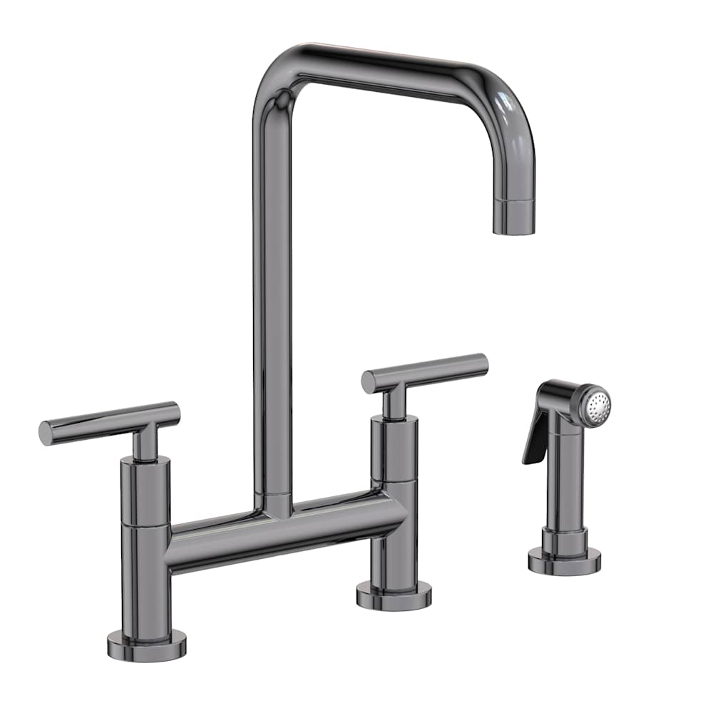East Square 1.8 GPM Widespread Bridge Kitchen Faucet with Lever Handles - Includes Side Spray