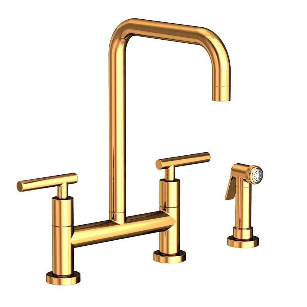East Square 1.8 GPM Widespread Bridge Kitchen Faucet with Lever Handles - Includes Side Spray