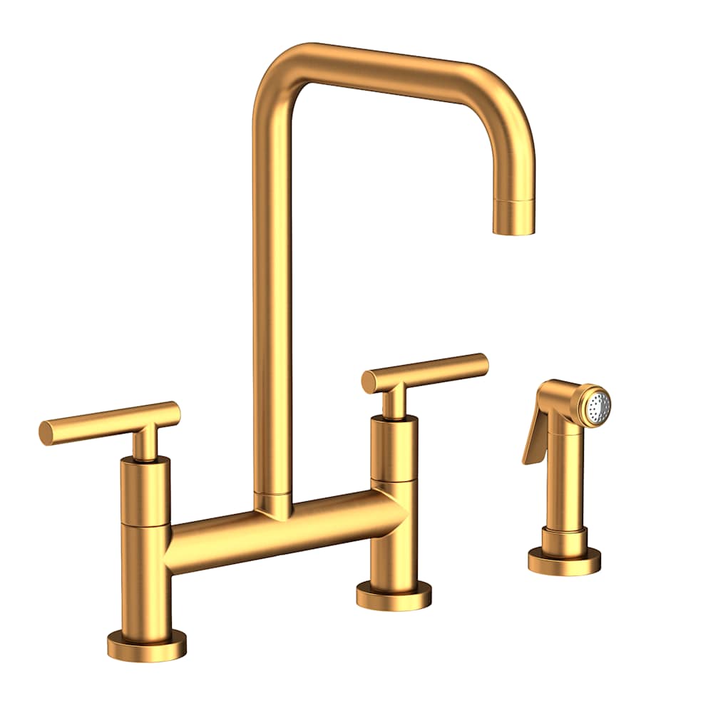 East Square 1.8 GPM Widespread Bridge Kitchen Faucet with Lever Handles - Includes Side Spray