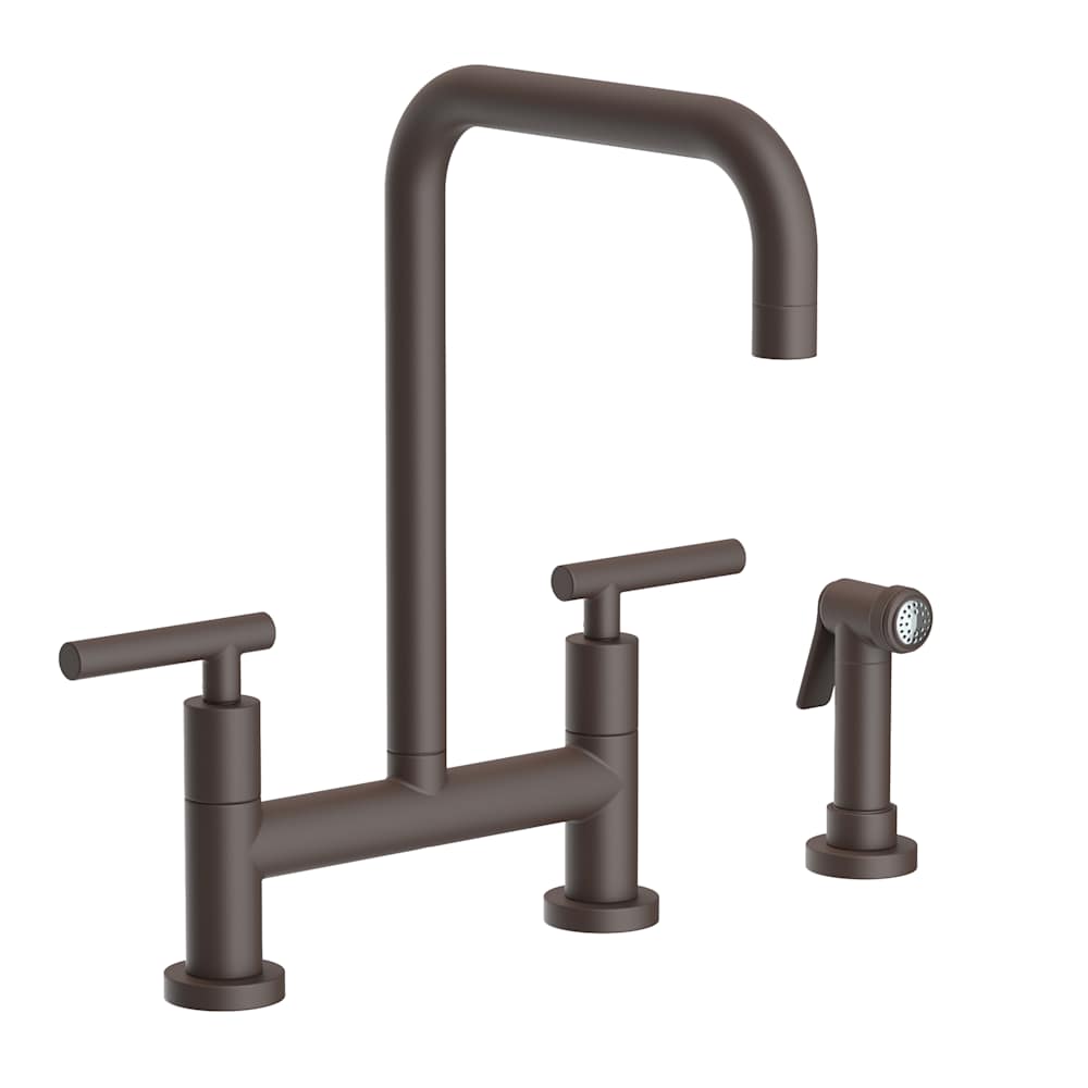 East Square 1.8 GPM Widespread Bridge Kitchen Faucet with Lever Handles - Includes Side Spray