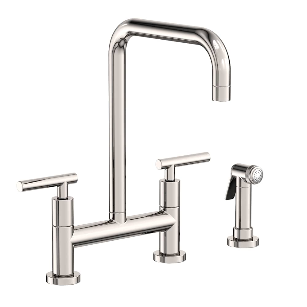 East Square 1.8 GPM Widespread Bridge Kitchen Faucet with Lever Handles - Includes Side Spray