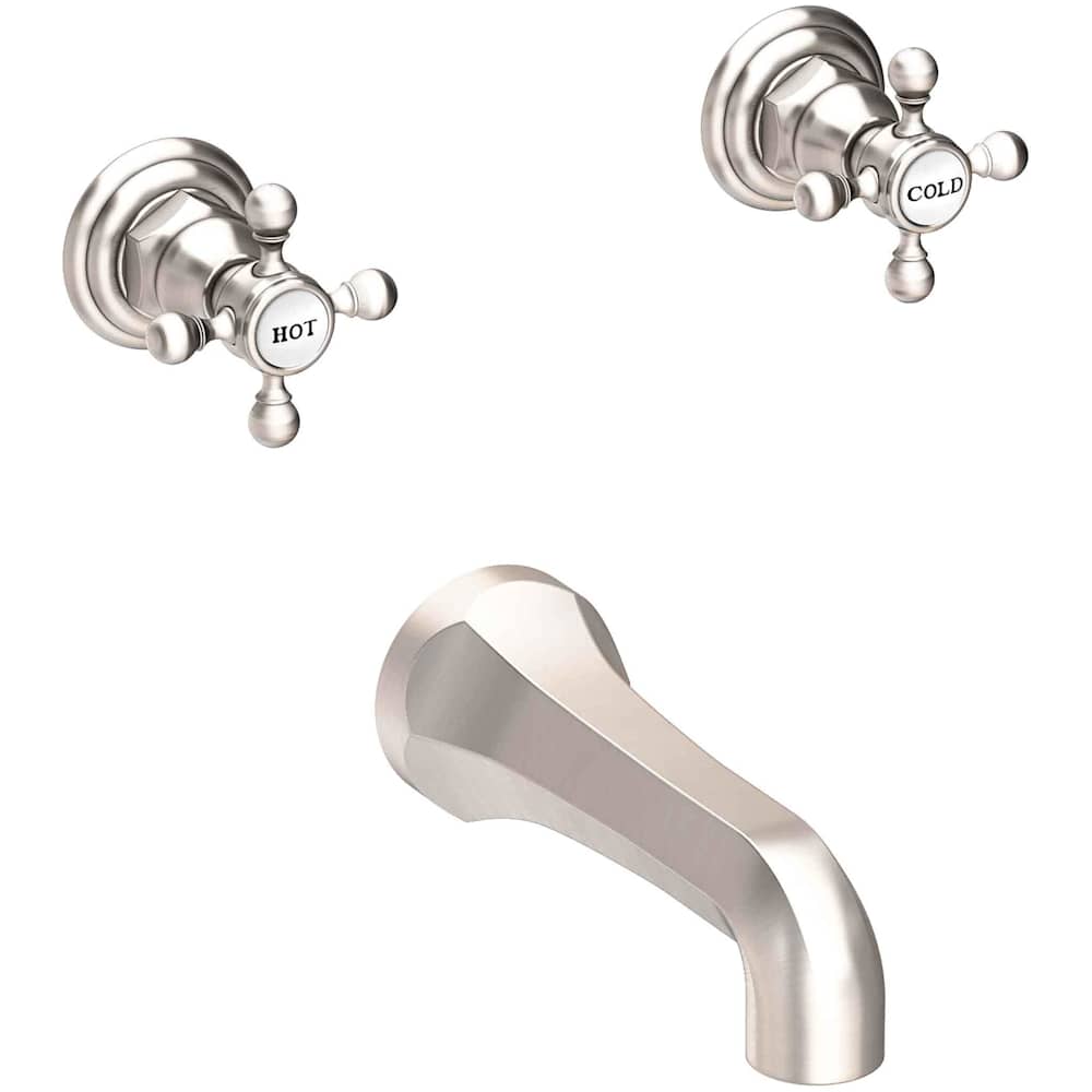 Astor Double Handle Wall Mounted Bathtub Faucet with Metal Cross Handles