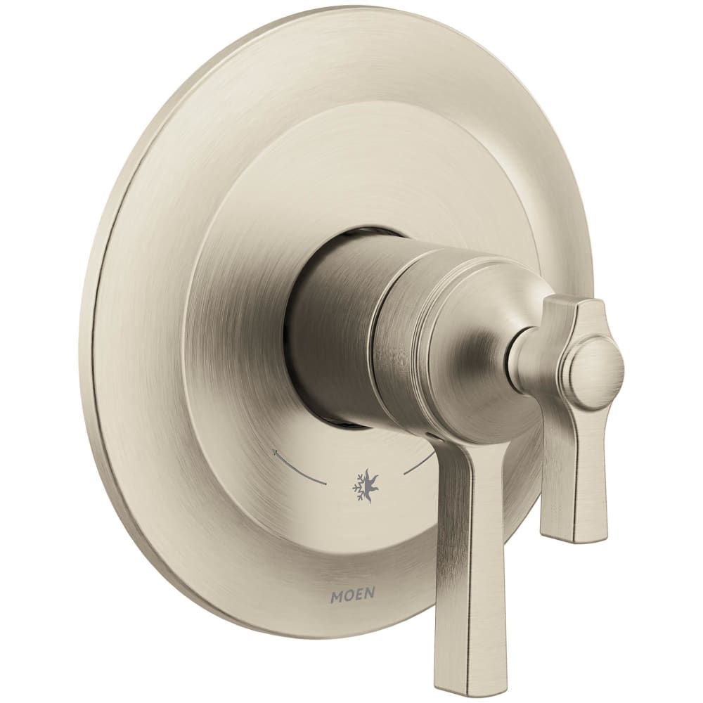 Moen Double Handle ExactTemp Thermostatic Shower Trim with Rain Shower Head and Volume Control (Less Valves) Oil Rubbed Bronze