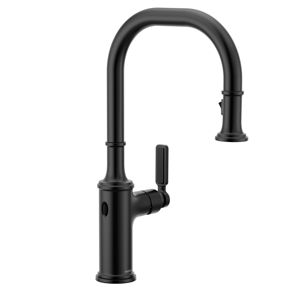 Moen Smyth 1.5 GPM Single Hole Pull Down Kitchen Faucet with MotionSense Wave and Power Clean Matte Black