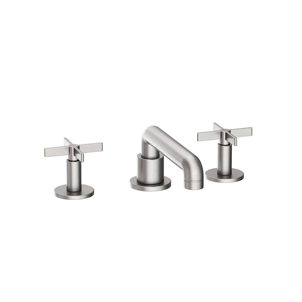 Tolmin 1.2 GPM Widespread Bathroom Faucet with Cross Handles and Angled Spout