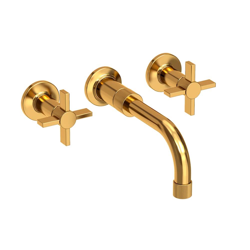 Pardees 1.2 GPM Wall Mounted Widespread Bathroom Faucet with Cross Handles