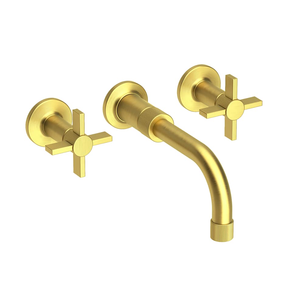 Pardees 1.2 GPM Wall Mounted Widespread Bathroom Faucet with Cross Handles