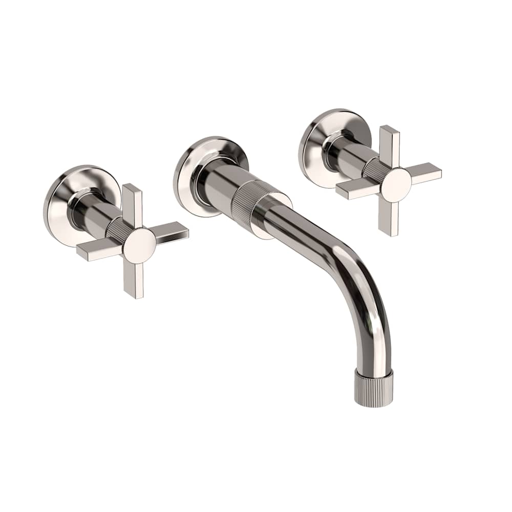 Pardees 1.2 GPM Wall Mounted Widespread Bathroom Faucet with Cross Handles