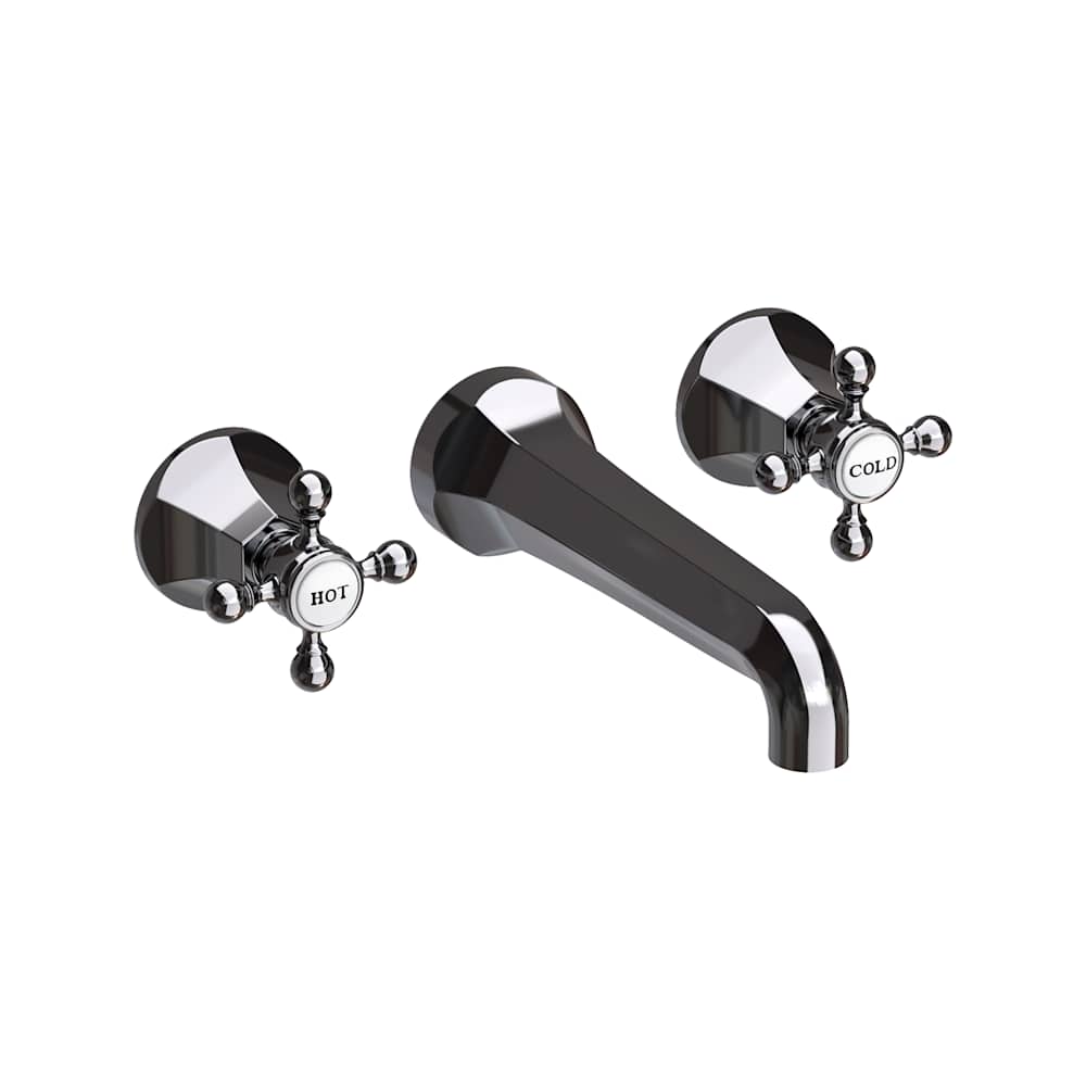 Metropole 1.2 GPM Wall Mounted Widespread Bathroom Faucet with Cross Handle