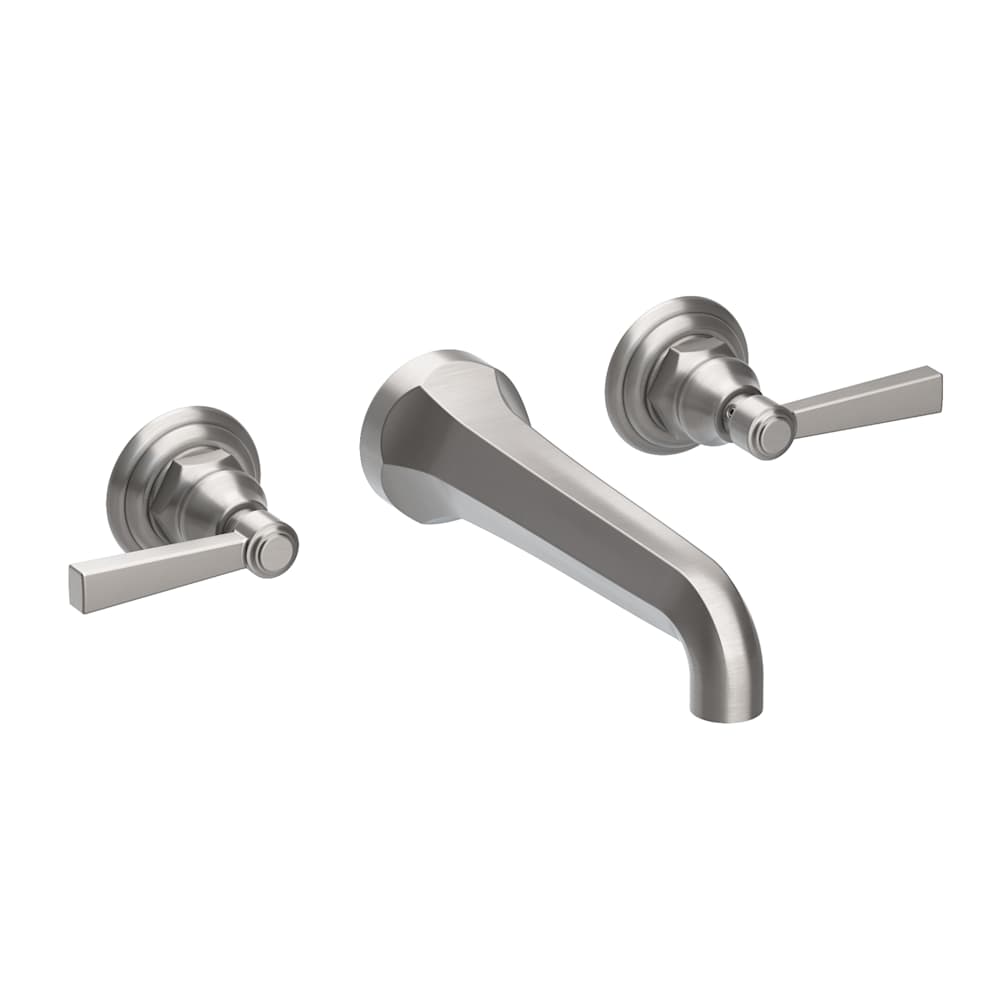 Astor 1.2 GPM Wall Mounted Widespread Bathroom Faucet with Lever Handles