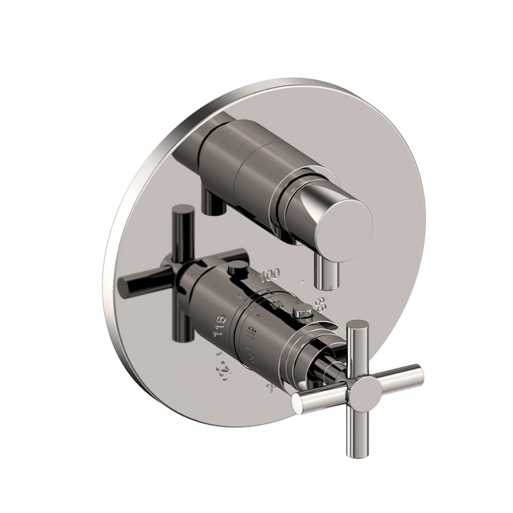 East Linear Thermostatic Valve Trim Only with 2 Cross Handles - Less Rough In