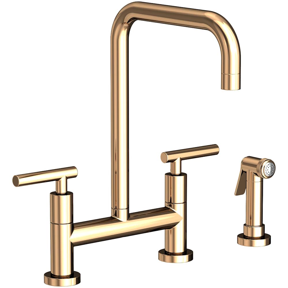 East Square 1.8 GPM Widespread Bridge Kitchen Faucet with Lever Handles - Includes Side Spray