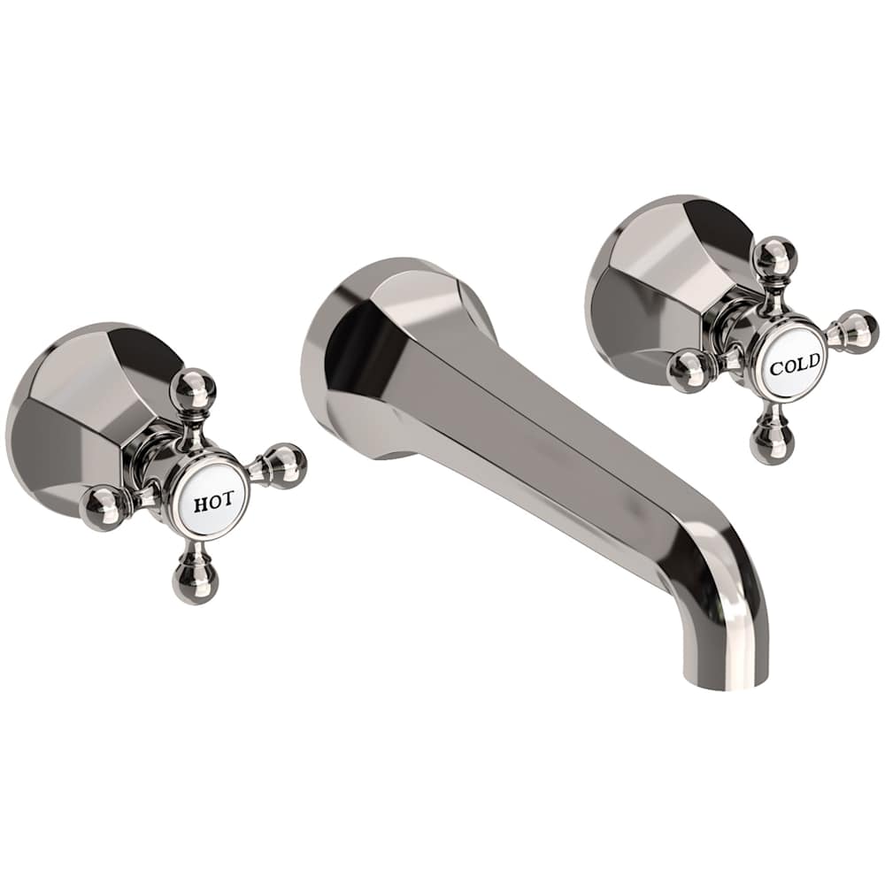 Metropole 1.2 GPM Wall Mounted Widespread Bathroom Faucet with Cross Handle