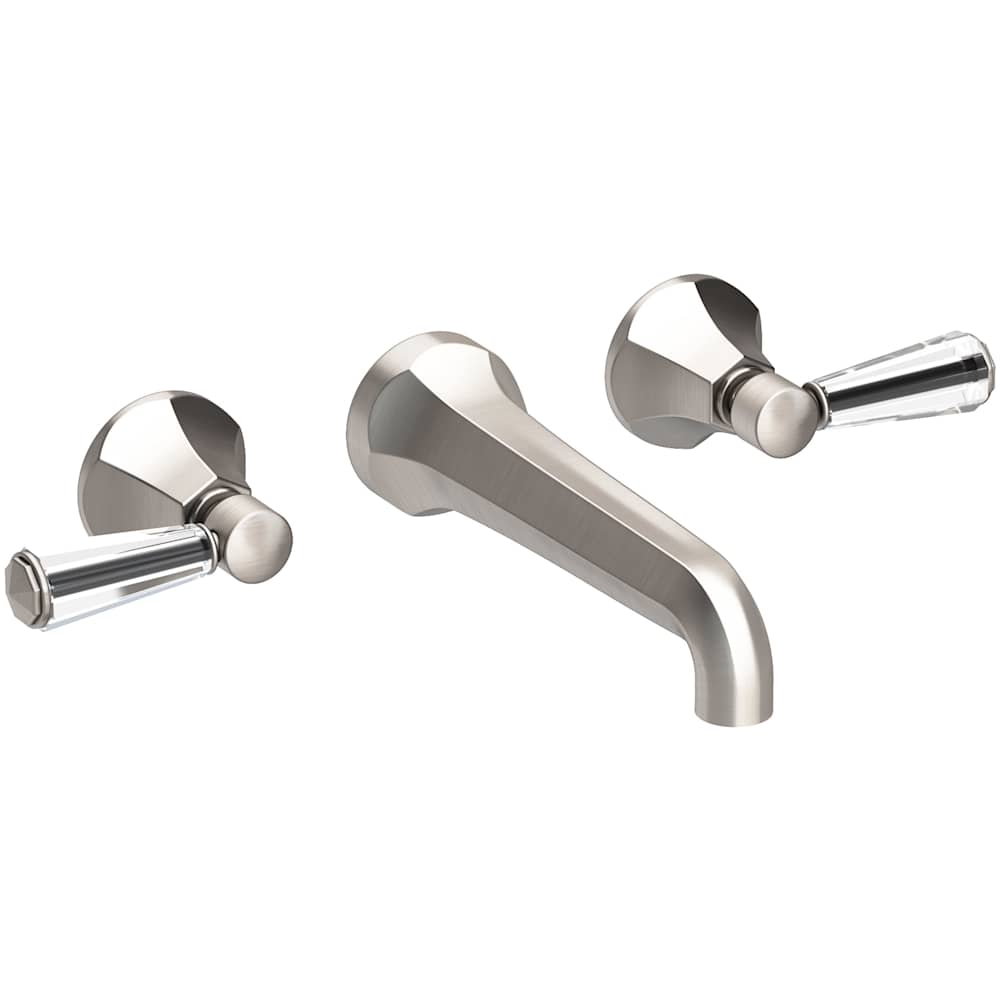 Metropole 1.2 GPM Wall Mounted Widespread Bathroom Faucet with Crystal Lever Handle
