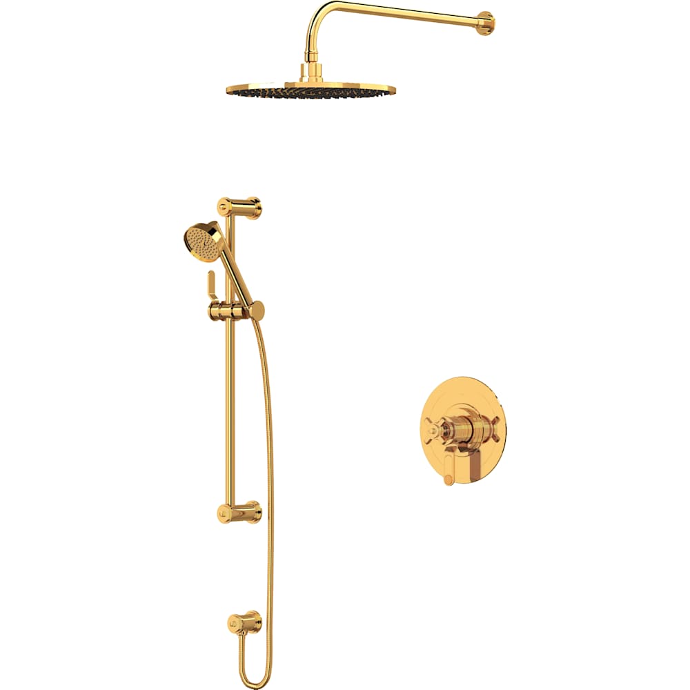 Armstrong Pressure Balanced and Thermostatic Shower System with Shower Head, Hand Shower, Slide Bar, Shower Arm, Hose, and Valve Trim