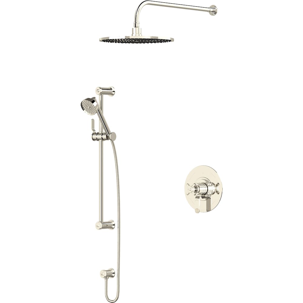Armstrong Pressure Balanced and Thermostatic Shower System with Shower Head, Hand Shower, Slide Bar, Shower Arm, Hose, and Valve Trim