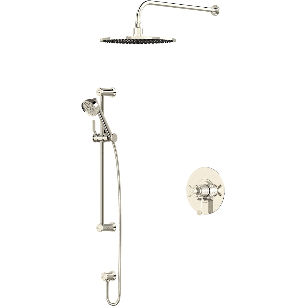Armstrong Pressure Balanced and Thermostatic Shower System with Shower Head, Hand Shower, Slide Bar, Shower Arm, Hose, and Valve Trim