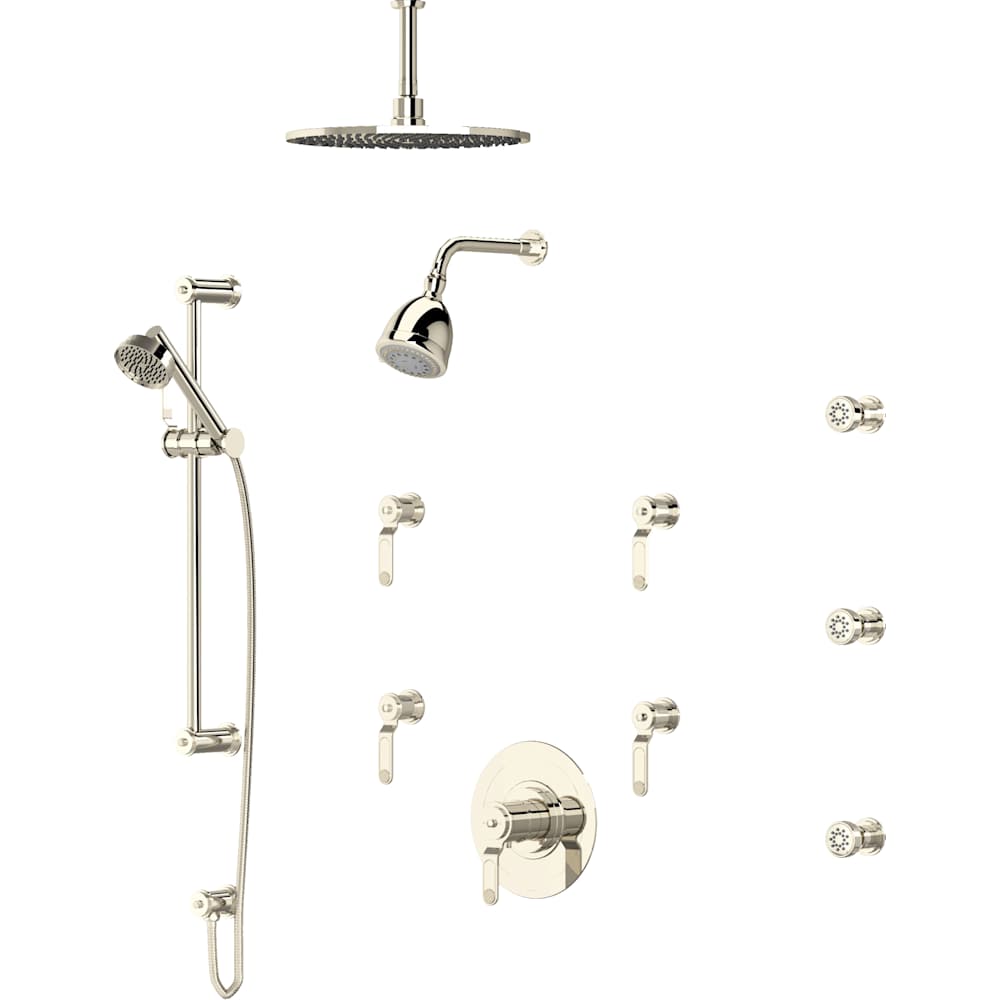 Armstrong Thermostatic Shower System with Shower Head, Hand Shower, Slide Bar, Bodysprays, Shower Arm, Hose, and Valve Trim