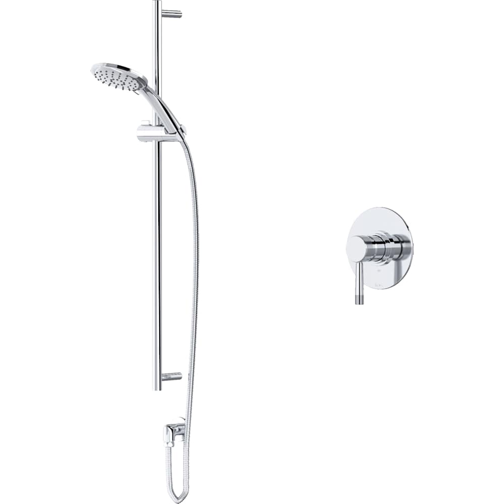 Amahle Pressure Balanced Shower System with Hand Shower, Slide Bar, Hose, and Valve Trim
