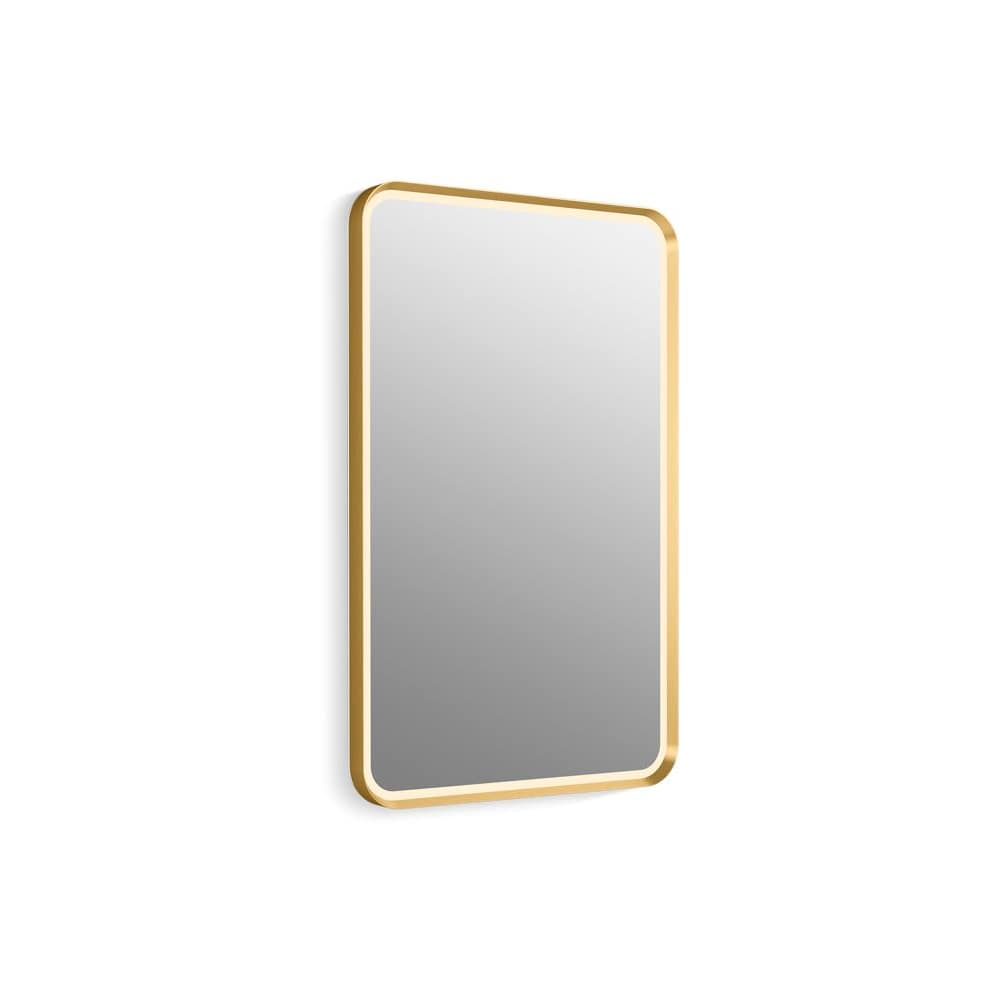 Essential Ultrabright 22"W x 34"H Rectangular Flat Framed Wall Mounted Mirror with LED Lighting