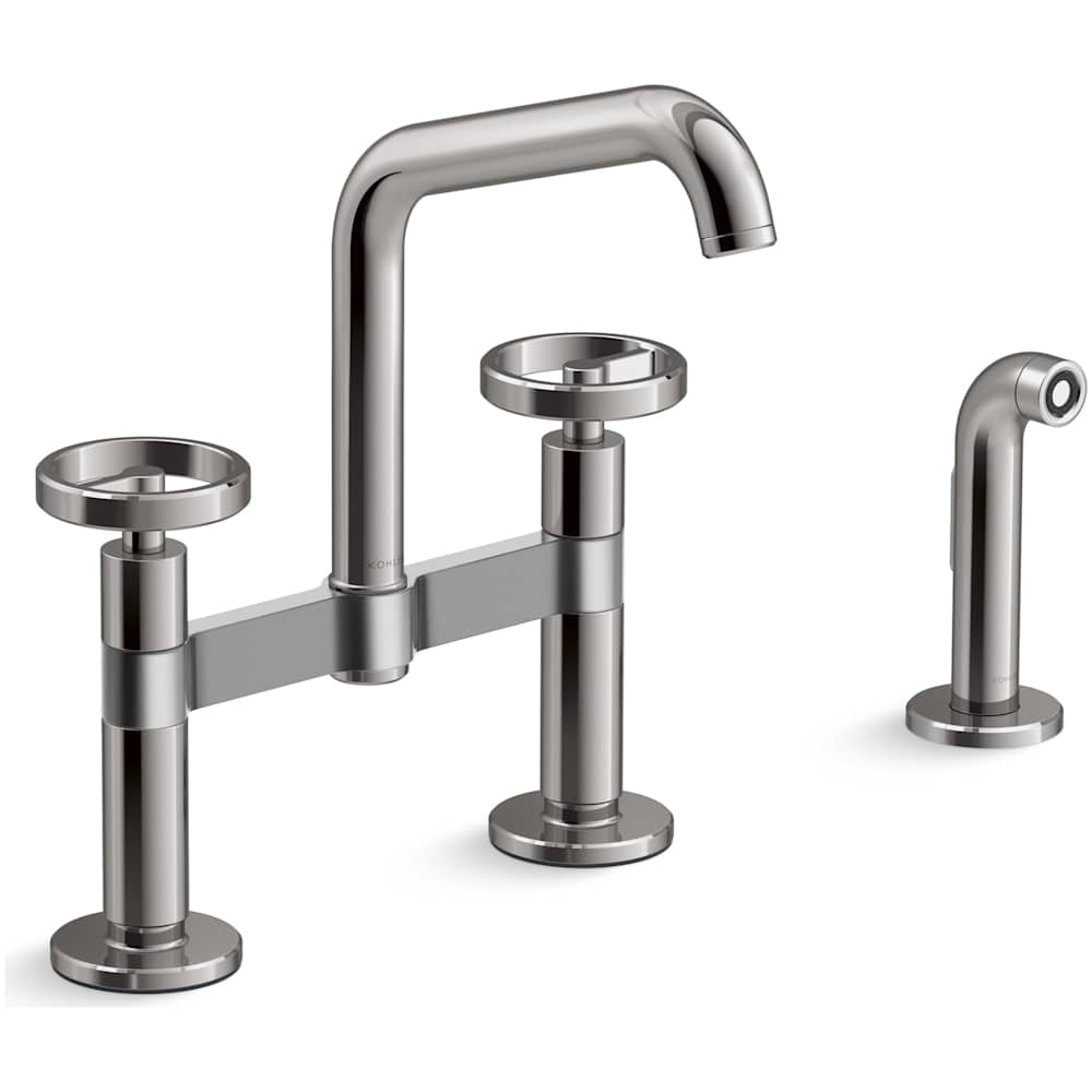 Billet 1.5 GPM Widespread Bridge Kitchen Faucet - Includes Side Spray