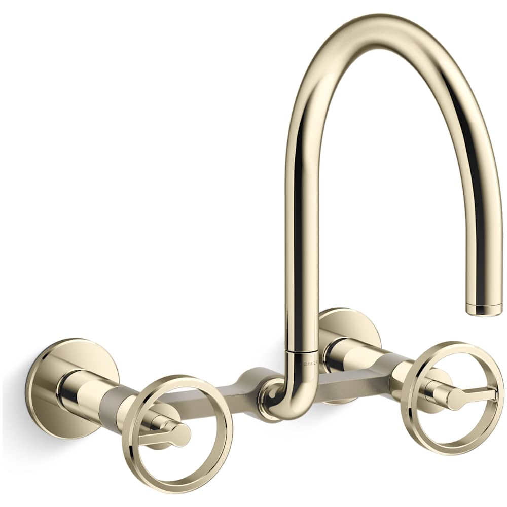 Billet 1.5 GPM Wall Mounted Widespread Bridge Kitchen Faucet