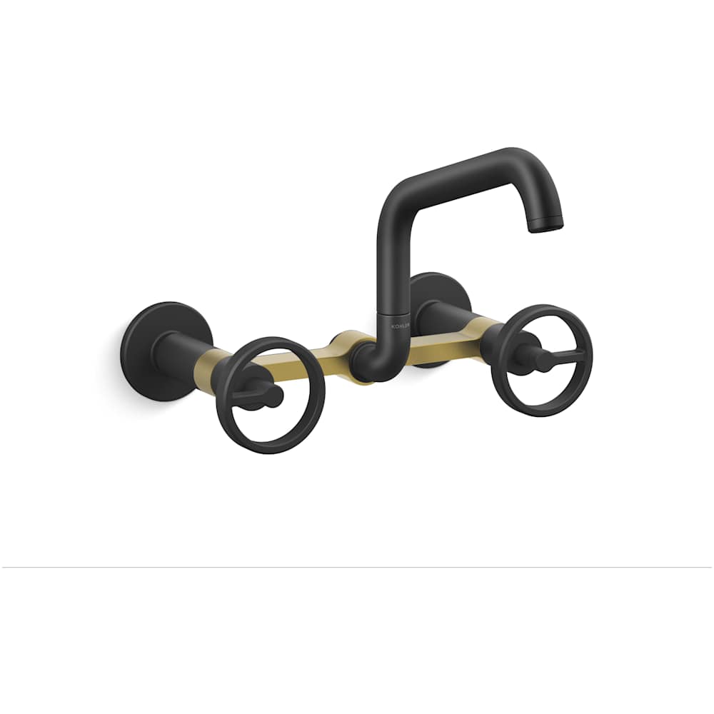Billet 1.5 GPM Wall Mounted Widespread Bridge Kitchen Faucet
