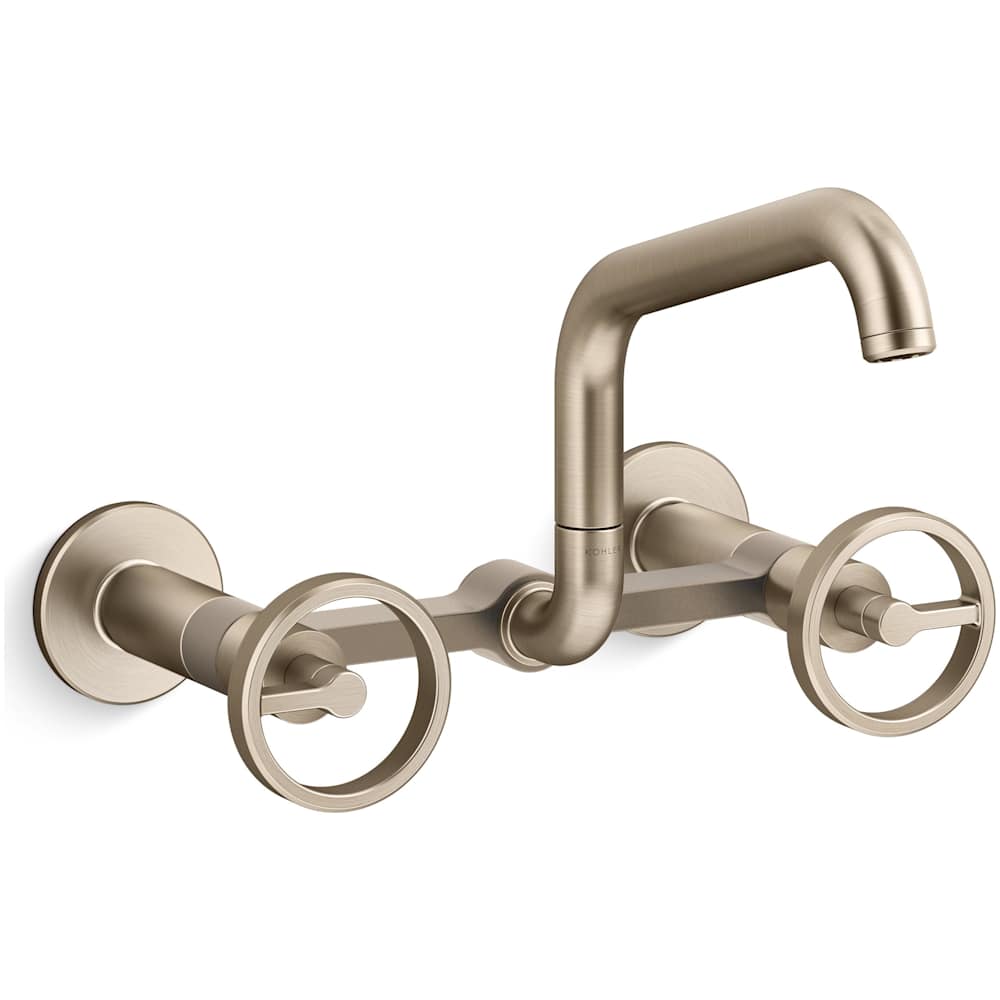 Billet 1.5 GPM Wall Mounted Widespread Bridge Kitchen Faucet