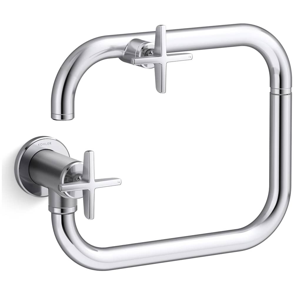 Billet 3.2 GPM Wall Mounted Single Hole Pot Filler with Dual Cross Handles