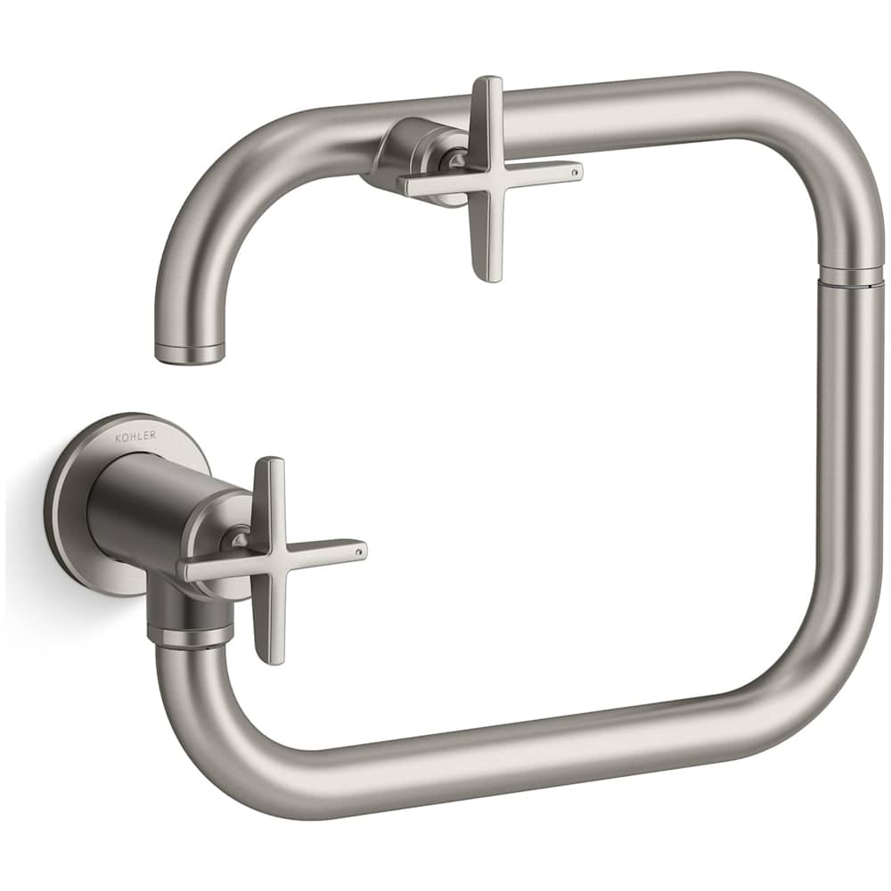 Billet 3.2 GPM Wall Mounted Single Hole Pot Filler with Dual Cross Handles