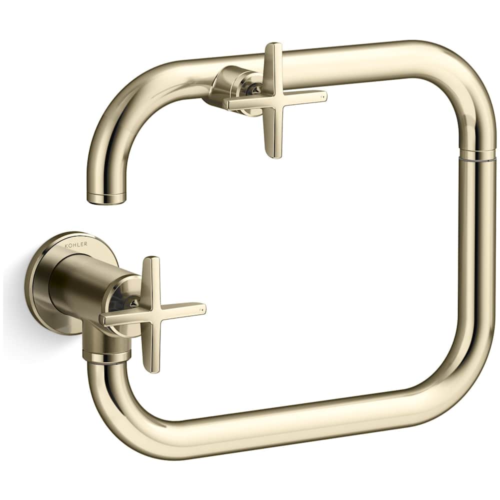 Billet 3.2 GPM Wall Mounted Single Hole Pot Filler with Dual Cross Handles