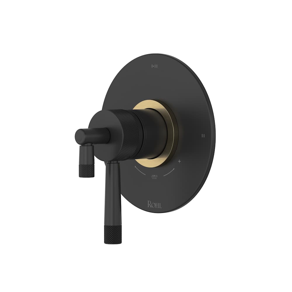Amahle Two Independent and One Shared Function Thermostatic Valve Trim Only with Single Lever Handle and Integrated Diverter - Less Rough In