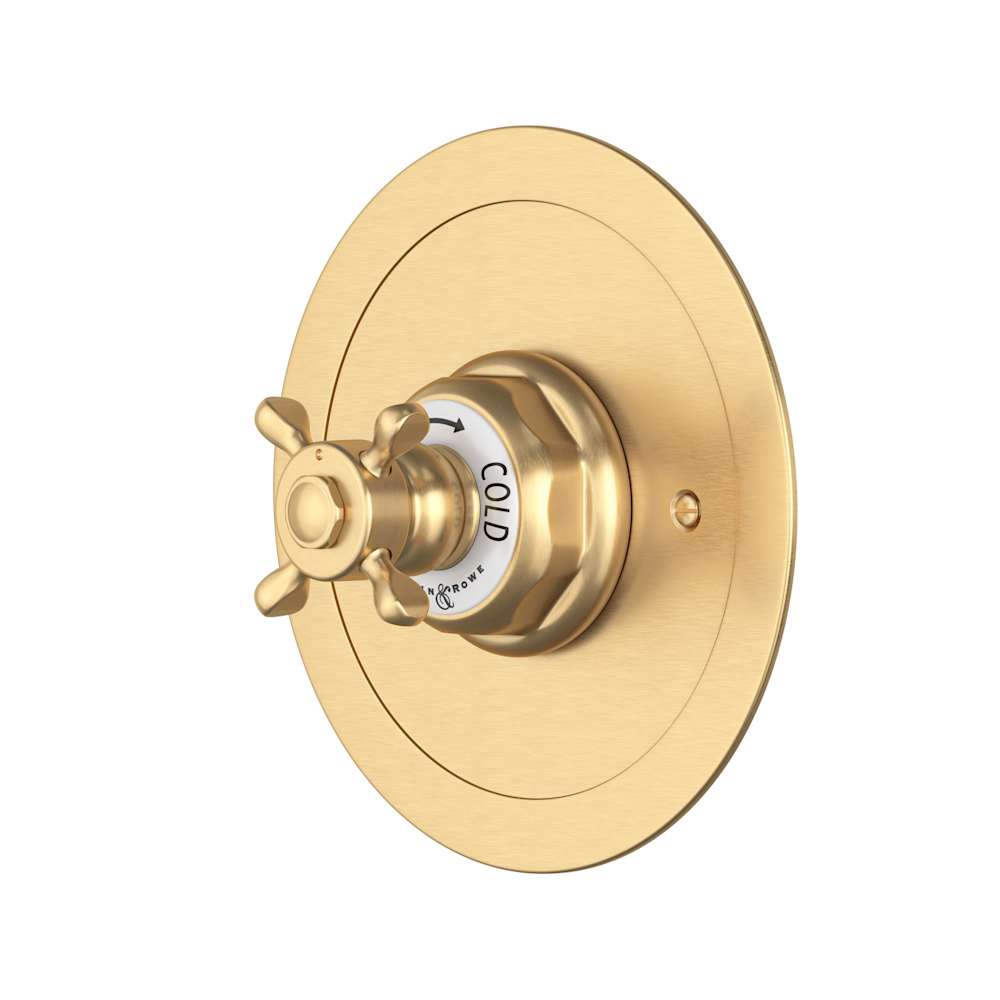Edwardian Thermostatic Valve Trim Only with Single Cross Handle - Less Rough In