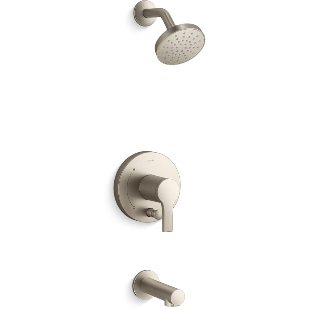 Elate Tub and Shower Trim Package with 1.75 GPM Single Function Shower Head and MasterClean Technology
