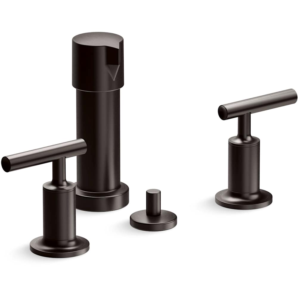 Purist Widespread Bidet Faucet with 2 Lever Handles and Pop-Up Drain Assembly