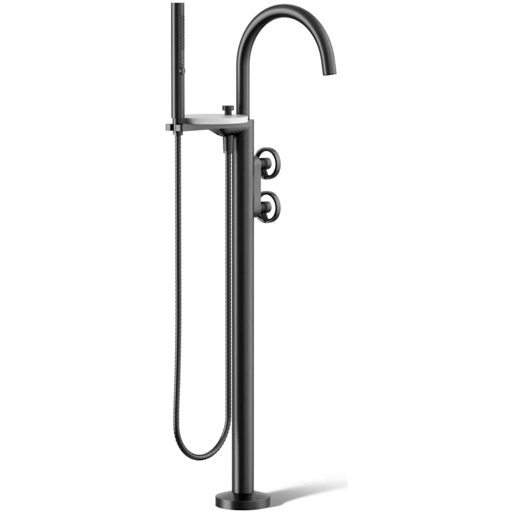 Components Floor Mounted Tub Filler with Built-In Diverter - Includes Hand Shower