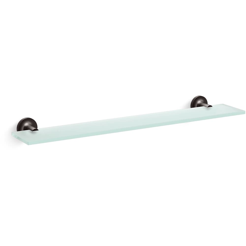 Purist 22-1/2" Brass and Tempered Glass Bathroom Shelf