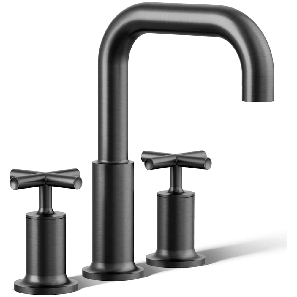 Purist Deck Mounted Roman Tub Filler with Dual Cross Handle